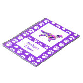 Springer Spaniel Dog Silhouette Paw Lila PY&B Notizblock (Linke Seite)