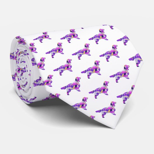 Springer Spaniel Dog Silhouette White Krawatte (Gerollt)