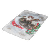 Springer Spaniel Dog Weihnachtsfest Badematte (Schrägansicht)