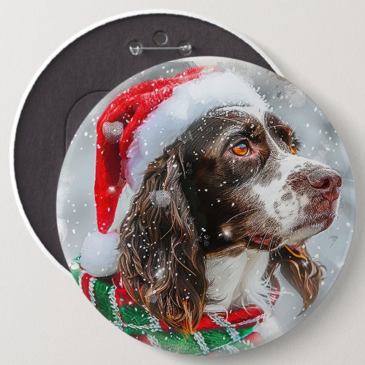 Springer Spaniel Dog Weihnachtsfest Button (Vorne & Hinten)