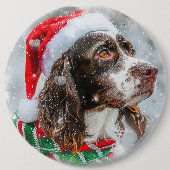 Springer Spaniel Dog Weihnachtsfest Button (Vorderseite)
