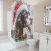 Springer Spaniel Dog Weihnachtsfest Duschvorhang (Beispiel)
