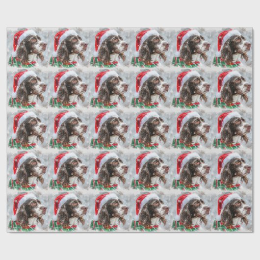 Springer Spaniel Dog Weihnachtsfest Geschenkpapier (Flach)