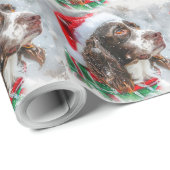 Springer Spaniel Dog Weihnachtsfest Geschenkpapier (Rolleneckpunkt)