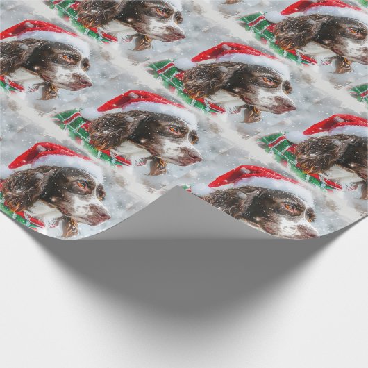 Springer Spaniel Dog Weihnachtsfest Geschenkpapier (Ecke)