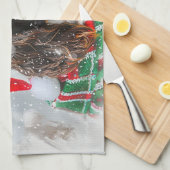 Springer Spaniel Dog Weihnachtsfest Geschirrtuch (Viertel Falte)