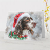 Springer Spaniel Dog Weihnachtsfest Karte (Gelbe Blume)