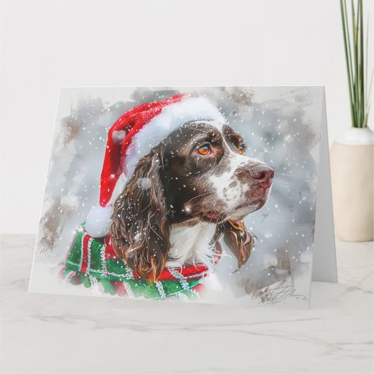Springer Spaniel Dog Weihnachtsfest Karte (Vorderseite)