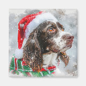 Springer Spaniel Dog Weihnachtsfest Magnet (Vorne)