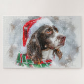 Springer Spaniel Dog Weihnachtsfest Puzzle (Horizontal)