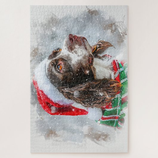 Springer Spaniel Dog Weihnachtsfest Puzzle (Vertikal)