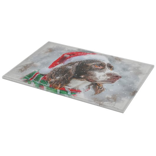 Springer Spaniel Dog Weihnachtsfest Schneidebrett (Ecke)