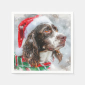 Springer Spaniel Dog Weihnachtsfest Serviette (Vorderseite)