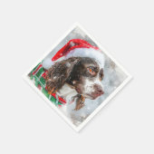 Springer Spaniel Dog Weihnachtsfest Serviette (Ecke)