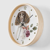 Springer Spaniel Dog Winter Bouquet Clock Uhr (Winkel)
