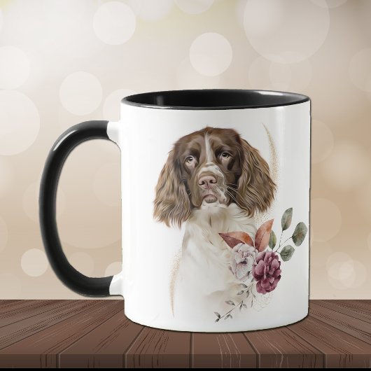 Springer Spaniel Dog Winter Bouquet Tasse