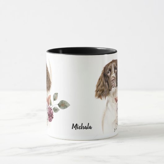 Springer Spaniel Dog Winter Bouquet Tasse (Zentrum)
