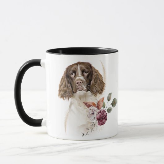 Springer Spaniel Dog Winter Bouquet Tasse (Links)