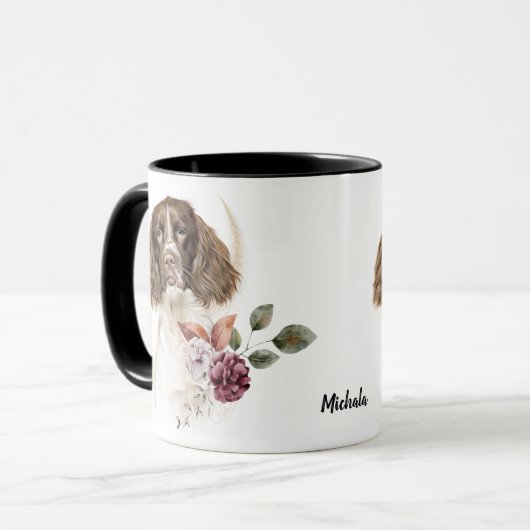 Springer Spaniel Dog Winter Bouquet Tasse (Vorderseite Links)