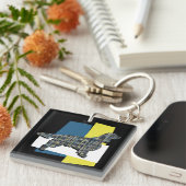 Springer Spaniel Dog Y&B Grid Tricolor Schlüsselanhänger (Vorderseite rechts)