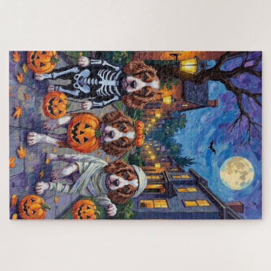 Springer Spaniel Dogs In Halloween Costumes Puzzle (Horizontal)