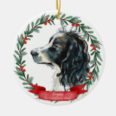 Springer Spaniel Erster Weihnachtswasserkranz Keramik Ornament (Vorne)
