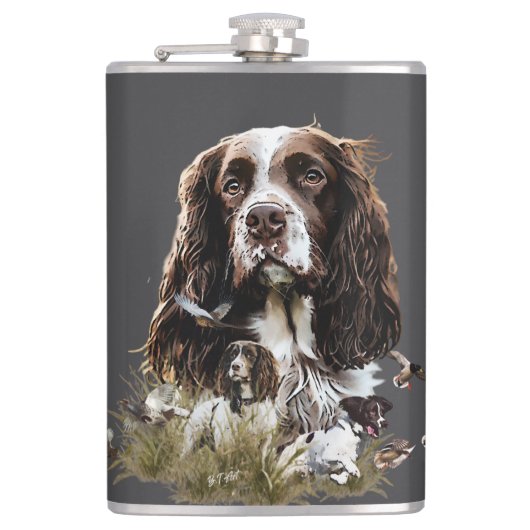 Springer Spaniel Flachmann (Vorderseite)