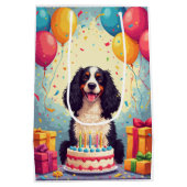 Springer Spaniel Geburtstagsfeier Mittlere Geschenktüte (Rückseite)