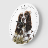 Springer Spaniel Große Wanduhr (Winkel)