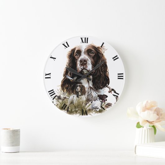 Springer Spaniel Große Wanduhr (Zuhause)
