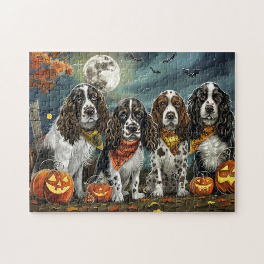 Springer Spaniel Halloween Gruselig Puzzle (Horizontal)