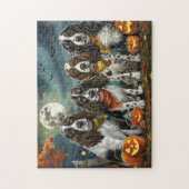 Springer Spaniel Halloween Gruselig Puzzle (Vertikal)