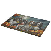 Springer Spaniel Halloween Gruselig Schneidebrett (Ecke)