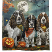 Springer Spaniel Halloween Spooky Duschvorhang (Vorderseite)