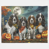 Springer Spaniel Halloween Spooky Fleecedecke (Vorderseite (Horizontal))