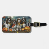 Springer Spaniel Halloween Spooky Gepäckanhänger (Vorderseite horizontal)
