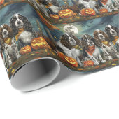 Springer Spaniel Halloween Spooky Geschenkpapier (Rolleneckpunkt)