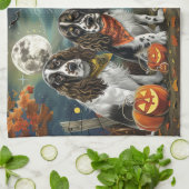 Springer Spaniel Halloween Spooky Geschirrtuch (Gefaltet)
