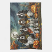 Springer Spaniel Halloween Spooky Geschirrtuch (Vertikal)