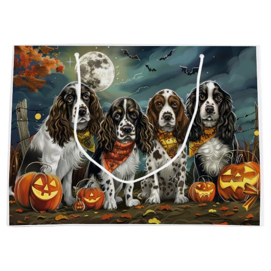 Springer Spaniel Halloween Spooky Große Geschenktüte (Vorderseite)