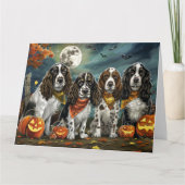 Springer Spaniel Halloween Spooky Karte (Vorderseite)