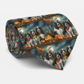 Springer Spaniel Halloween Spooky Krawatte (Gerollt)