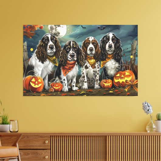 Springer Spaniel Halloween Spooky Leinwanddruck (Insitu (Wohnzimmer))