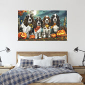 Springer Spaniel Halloween Spooky Leinwanddruck (Insitu (Schlafzimmer))