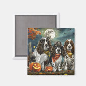 Springer Spaniel Halloween Spooky Magnet (Vorderseite/Rückseite)