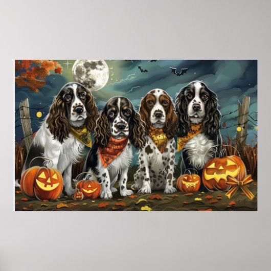 Springer Spaniel Halloween Spooky Poster (Vorne)