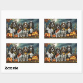 Springer Spaniel Halloween Spooky Rechteckiger Aufkleber (Blatt)