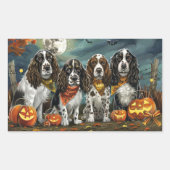 Springer Spaniel Halloween Spooky Rechteckiger Aufkleber (Vorderseite)