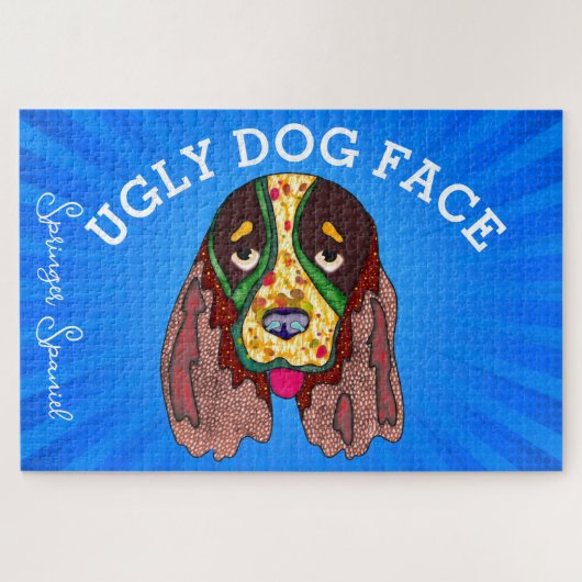 Springer Spaniel hässlicher Hund Gesicht 1000 Stüc Puzzle (Horizontal)