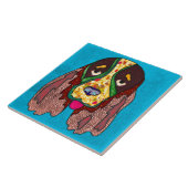 Springer Spaniel hässlicher Hund Gesicht Keramik F Fliese (Seite)